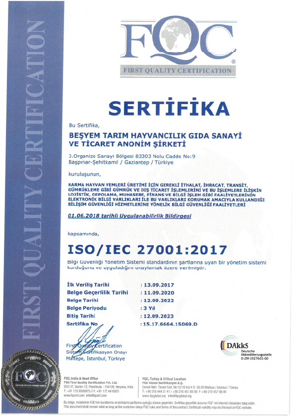 BEŞYEM TARIM HAYVANCILIK GIDA SAN. VE TİC. A.Ş.