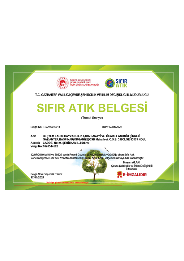 BEŞYEM TARIM HAYVANCILIK GIDA SAN. VE TİC. A.Ş.